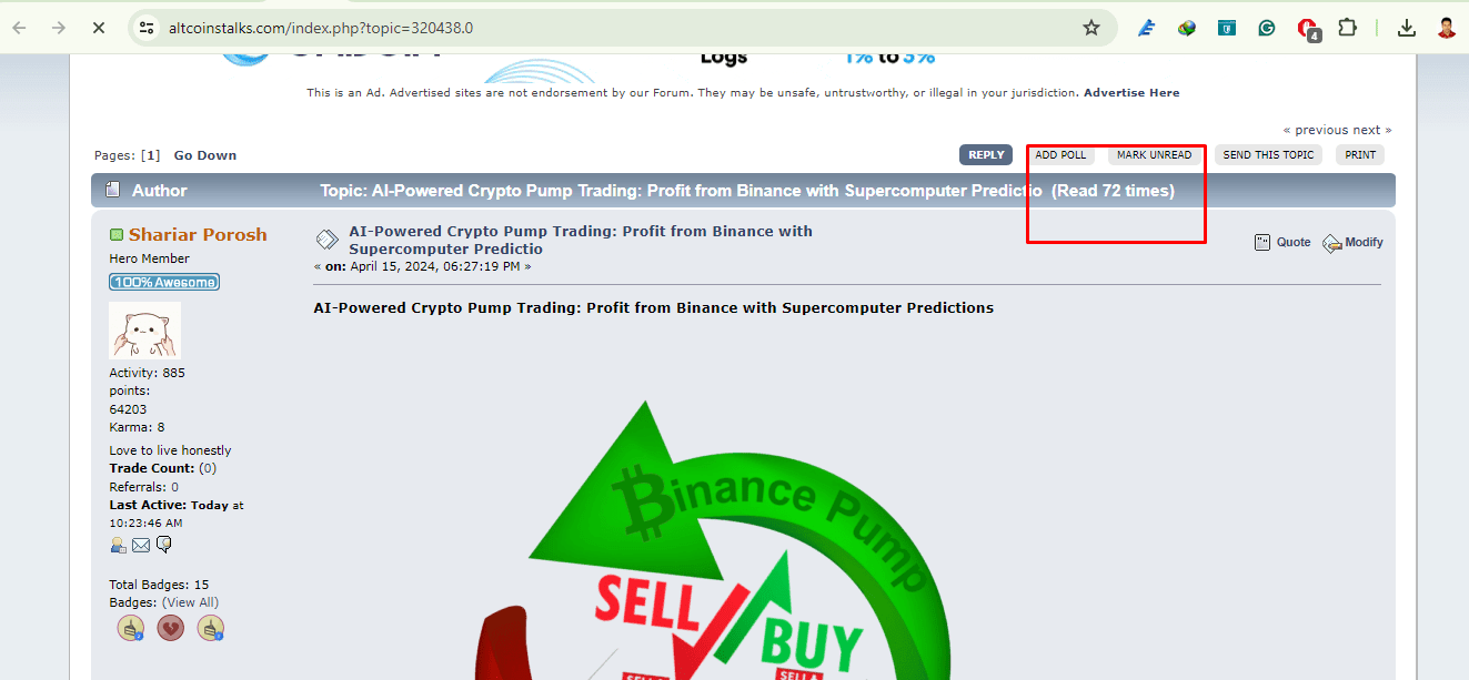 Web Traffic - Altcoinstalks Forum Promotion